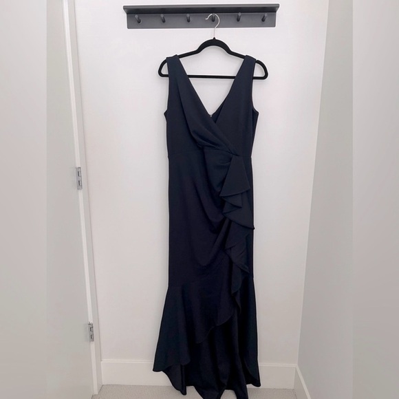 Joseph Ribkoff Ruffled High Low Evening Dress - Picture 5 of 8